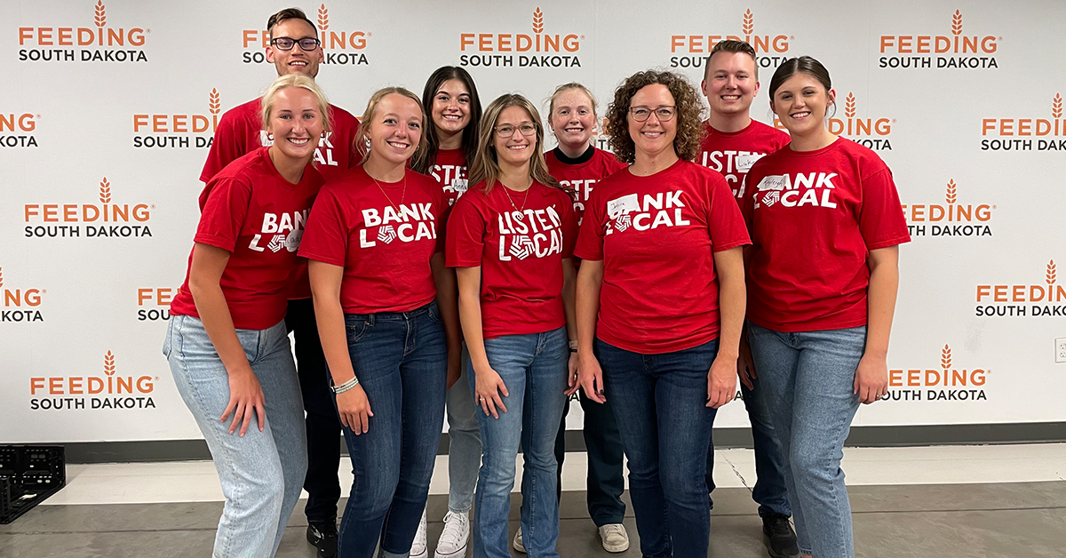 First National Bank interns learn the value of giving back with Feeding South Dakota outing