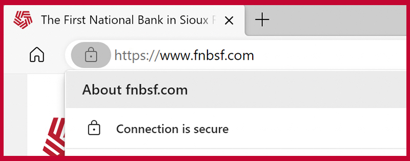The lock icon and https:// address are signs of a secure website for safe holiday shopping.
