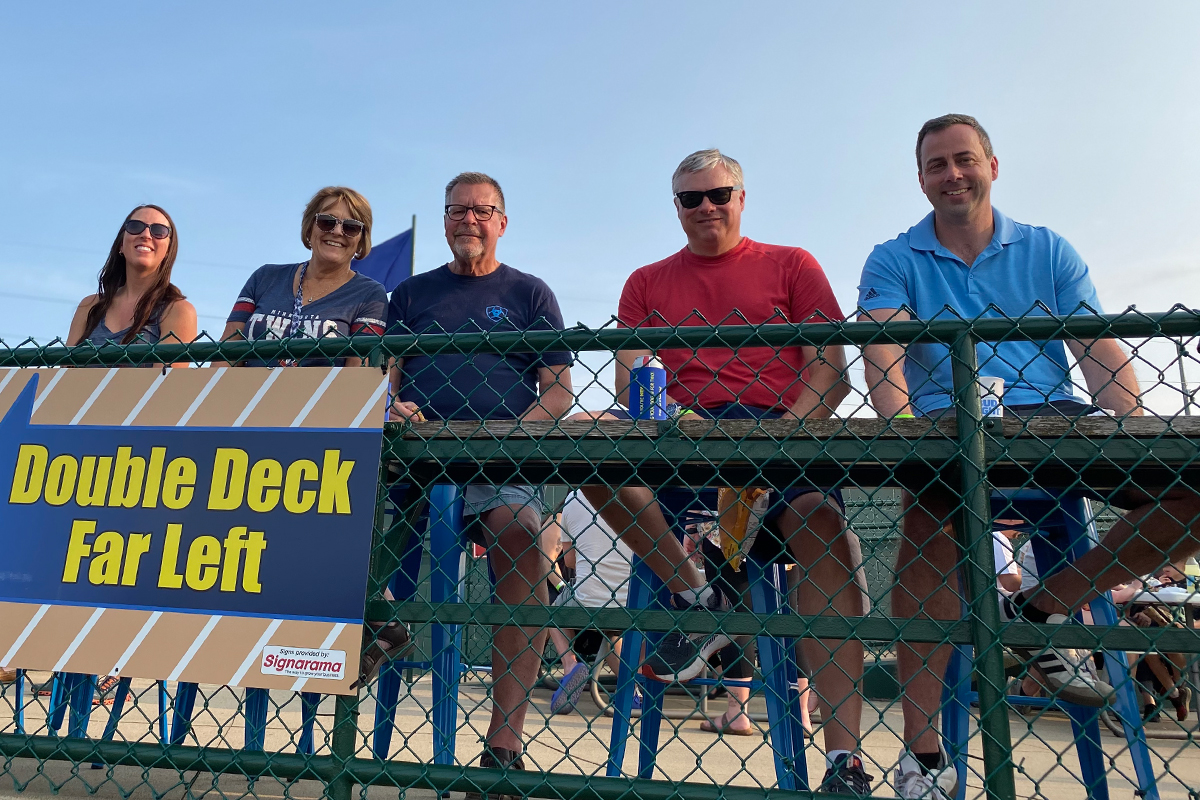 Members of the First National Bank Executive Team at a Sioux Falls Canaries game.