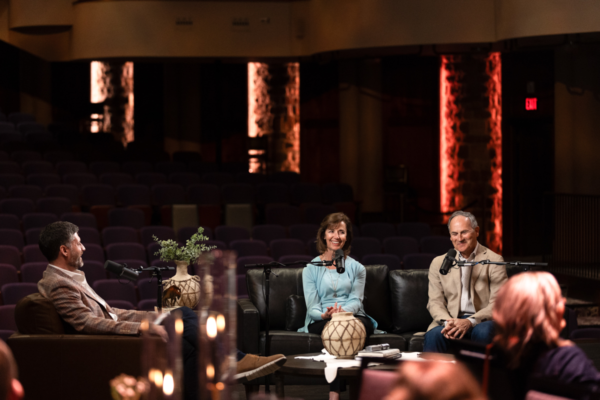 Michael and Jean Bender discussing Bender Companies for a live recording of Common Cents on the Prairie.
