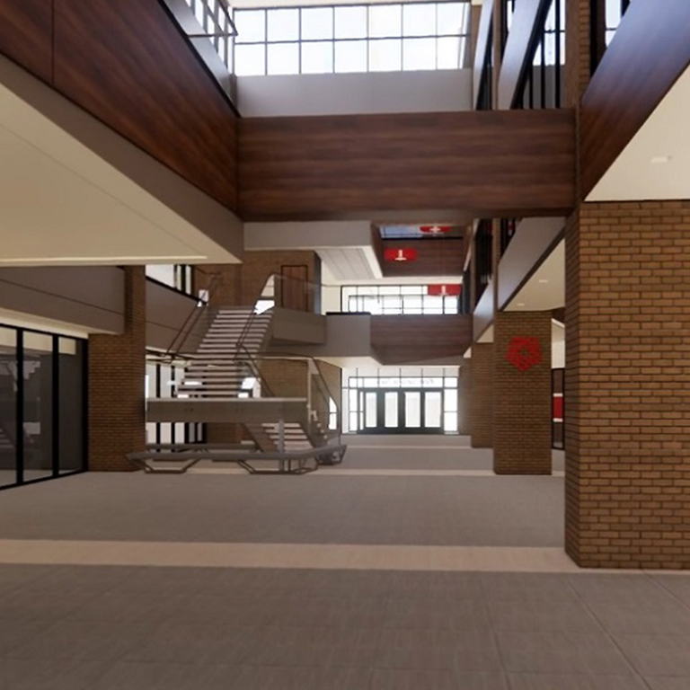 A mockup of The First National Bank in Sioux Falls interior remodel.