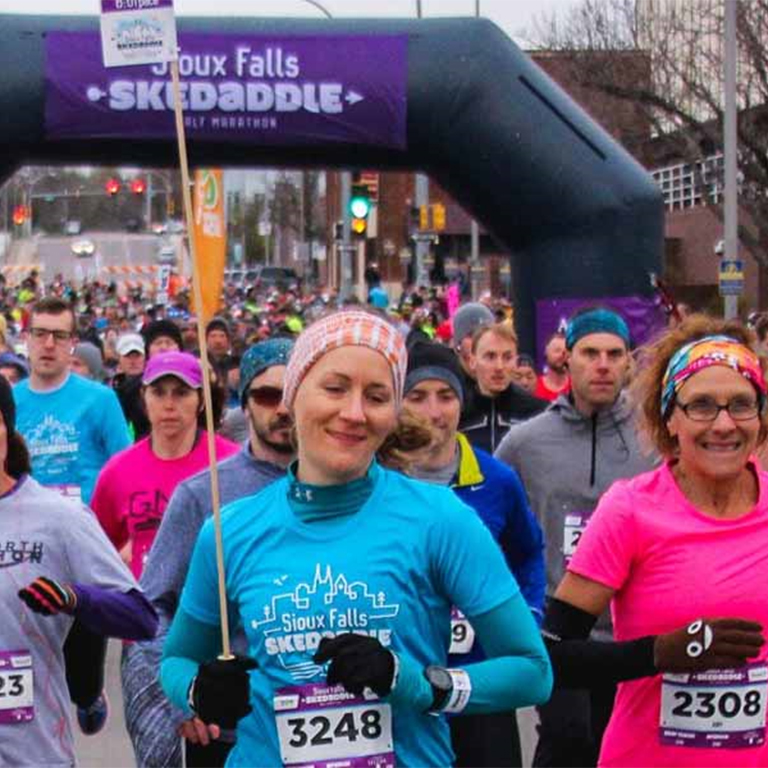 Runners at the Sioux Falls Skedaddle Half Marathon.