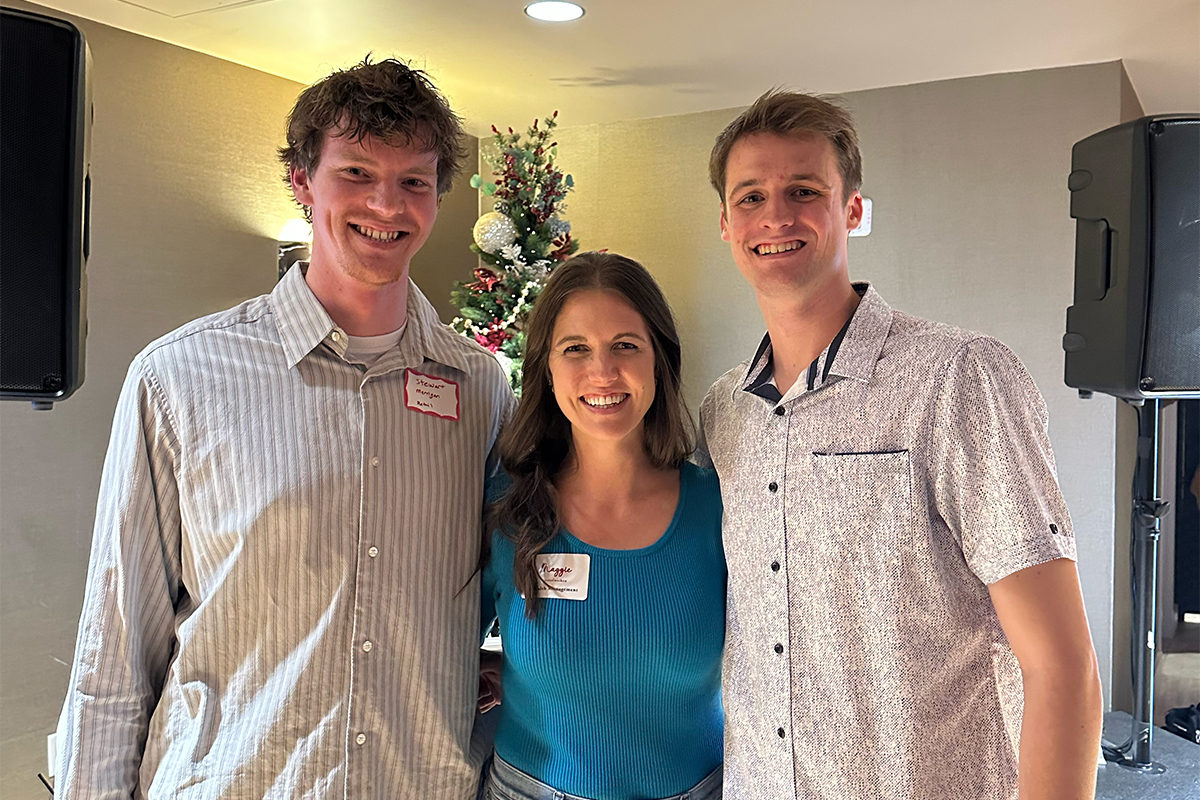 Maggie Groteluschen with her cousins Stewart and Rob.