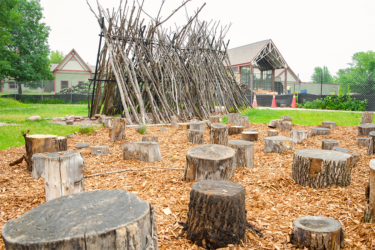 The stepping stump area at The Outdoor Campus in Sioux Falls.