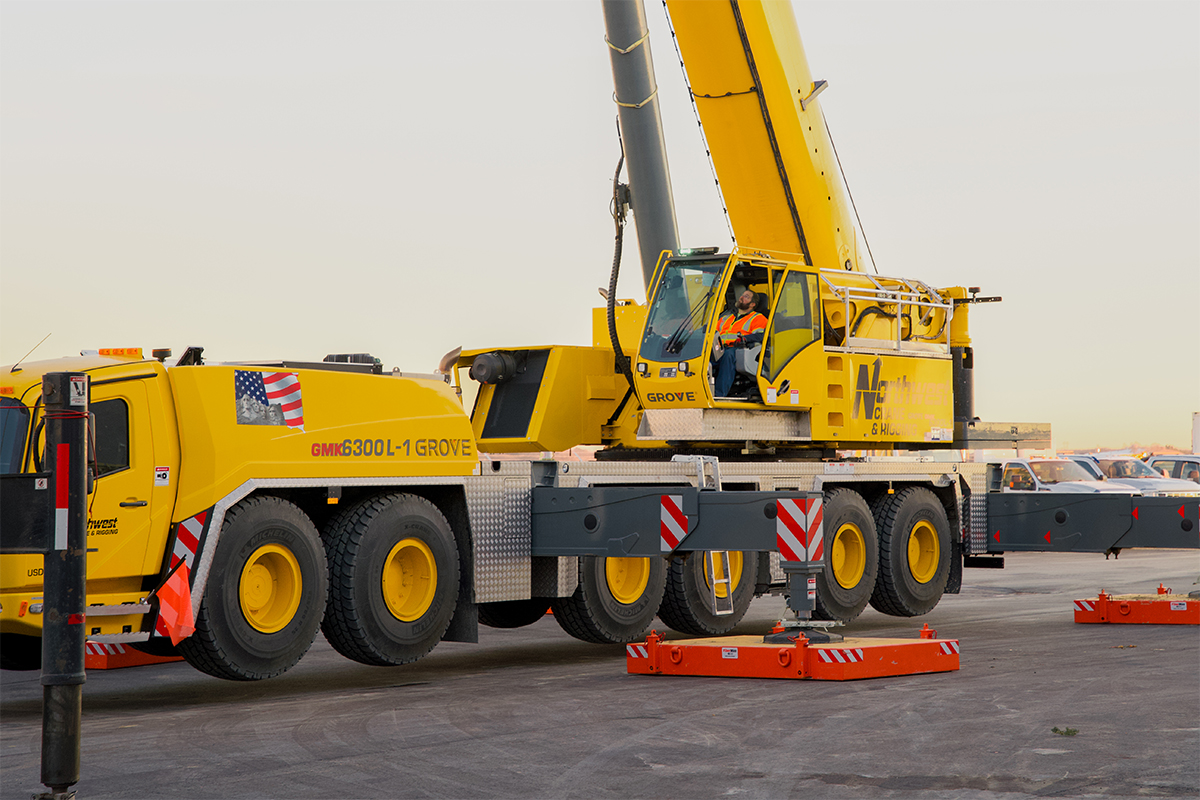 A man operating a crane.