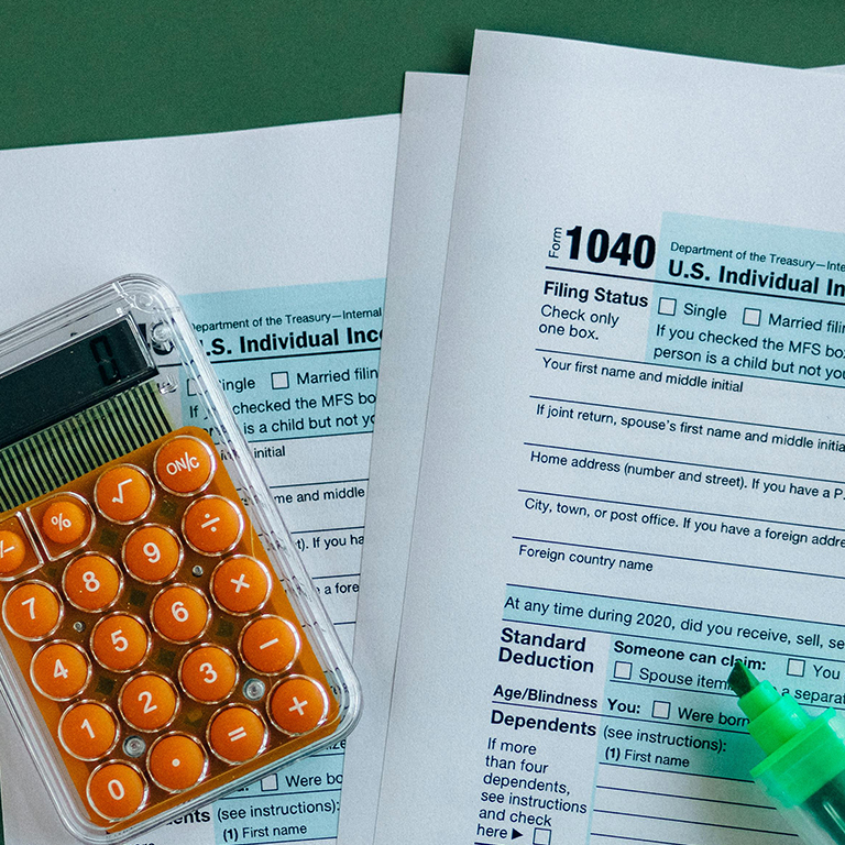A pile of tax documents.