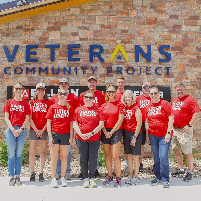 A group volunteering at the Veterans Community Project in Sioux Falls.