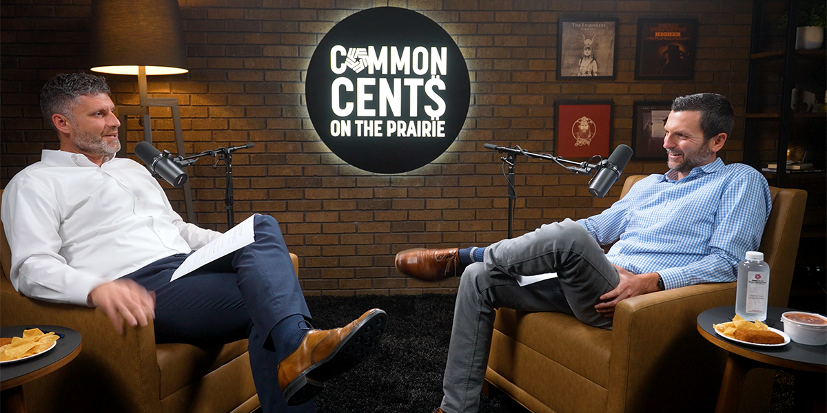 Adam Cox and Kyle Cipperley on an episode of the Common Cents on the Prairie podcast.