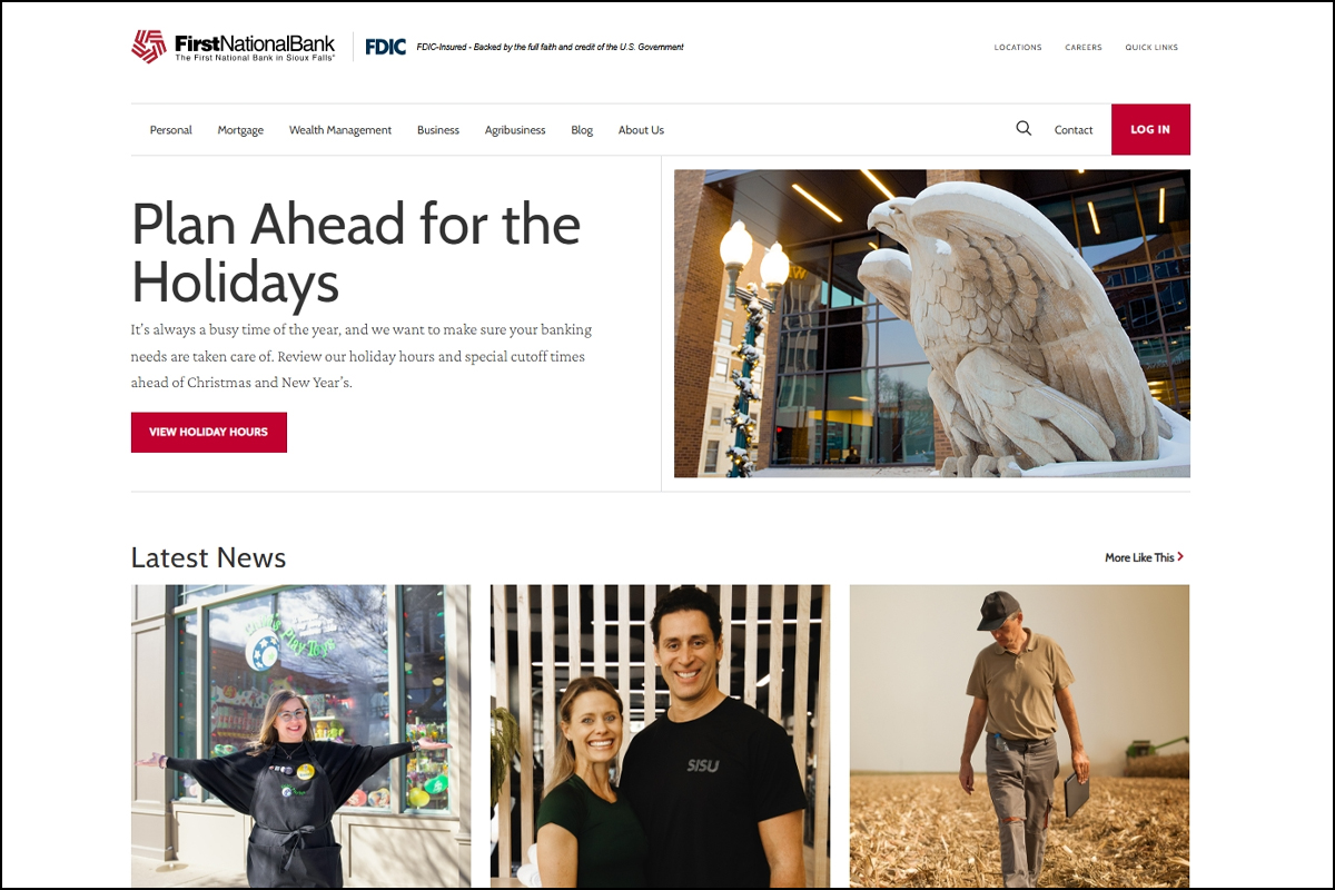 First National Bank's website.