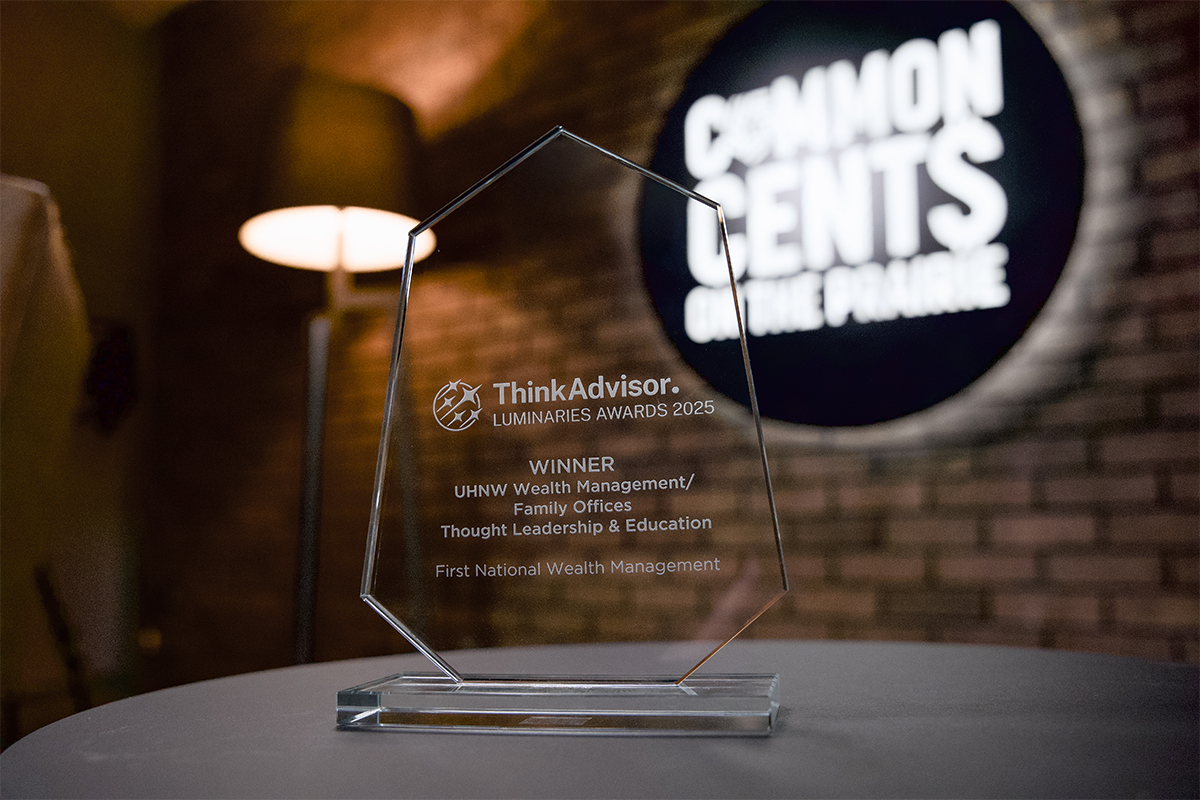 A ThinkAdvisor Luminaries award for First National Wealth Management,