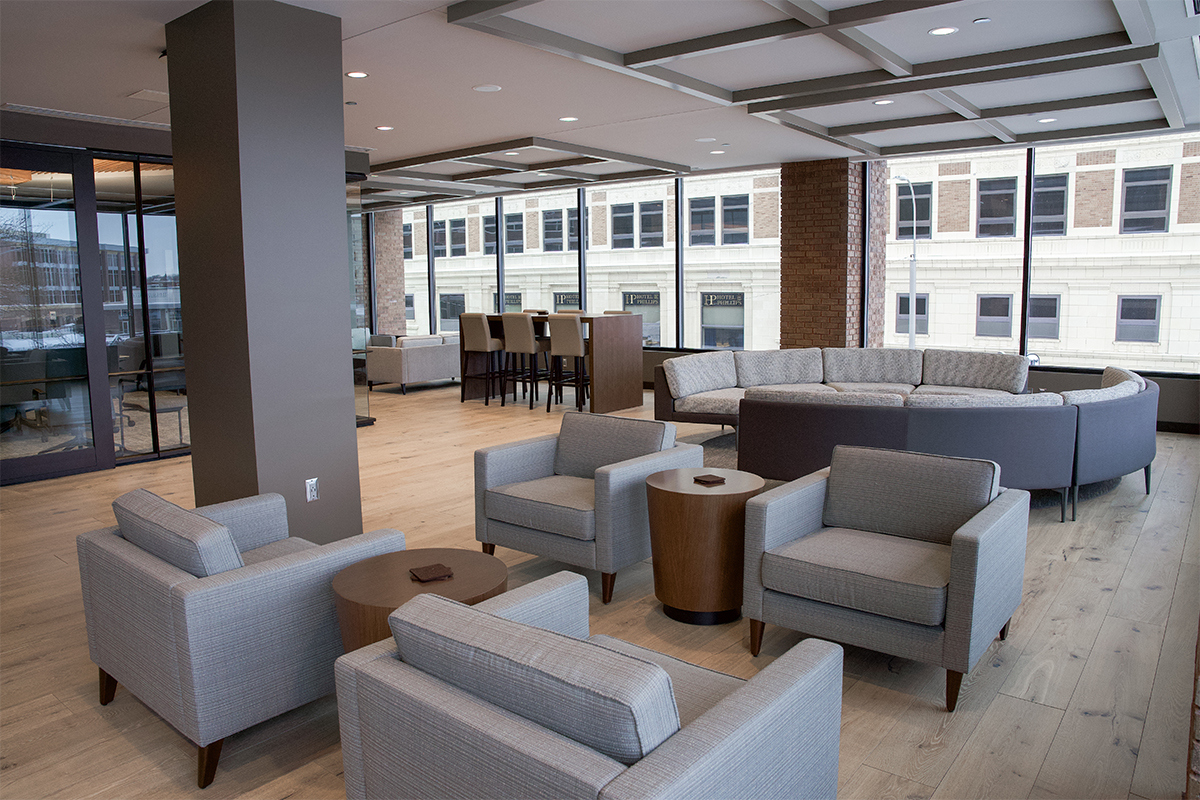 A meeting space in First National Bank's downtown Sioux Falls branch.