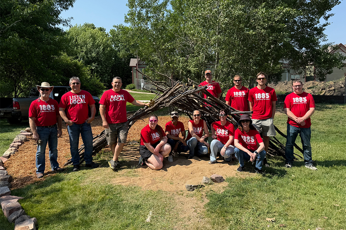 A group of people volunteering at The Outdoor Campus in Sioux Falls.