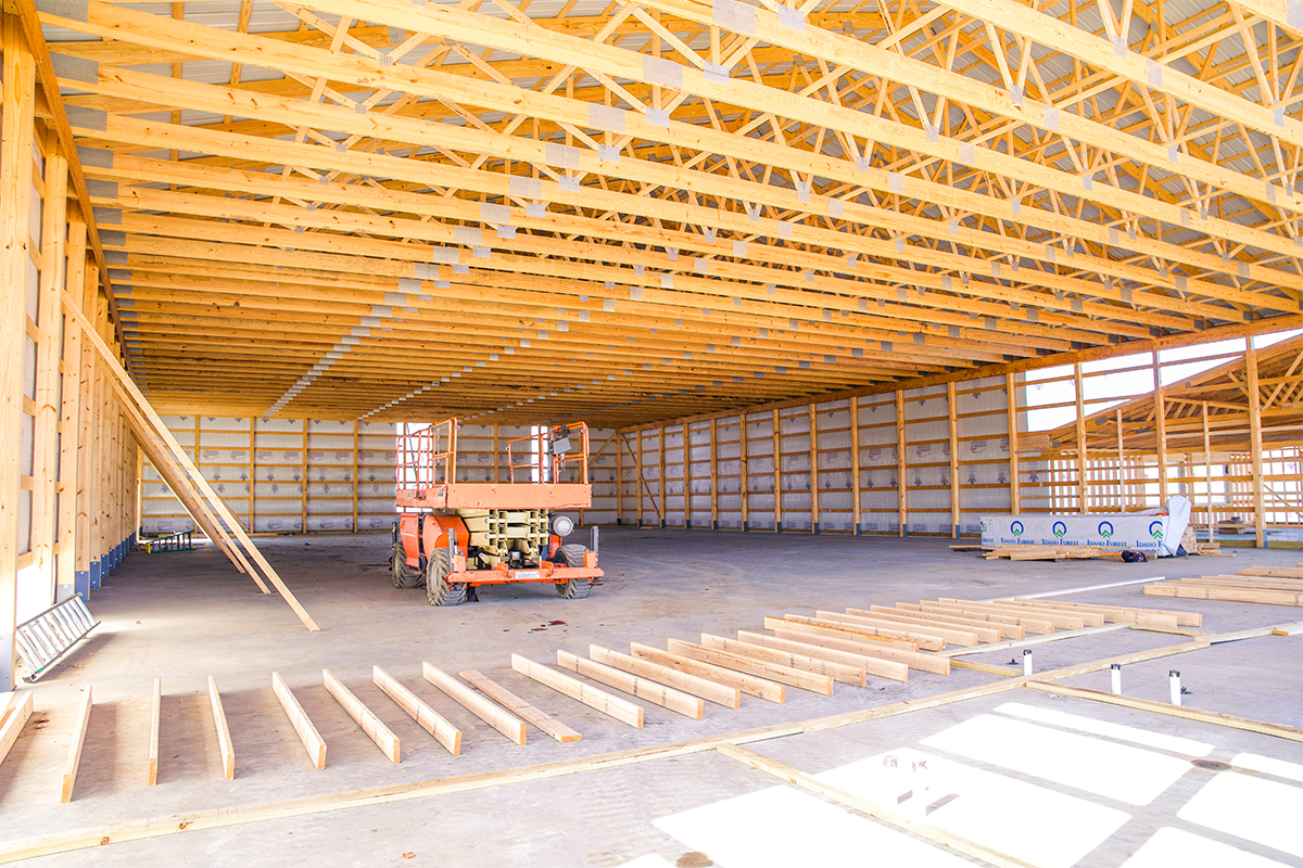 A future athletic facility under construction.