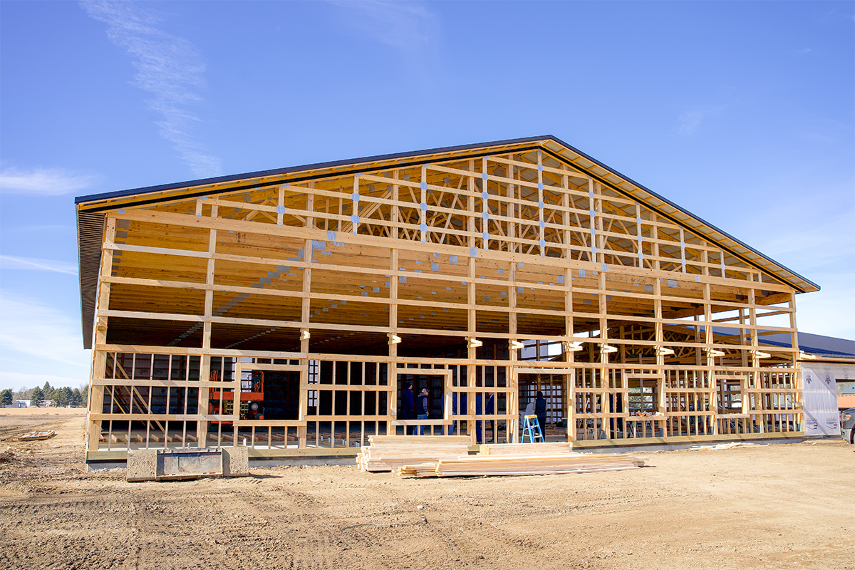 A future athletic facility under construction.