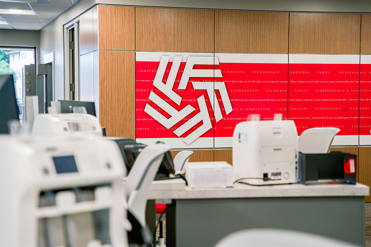 First National Bank's newly remodeled Western Mall branch.
