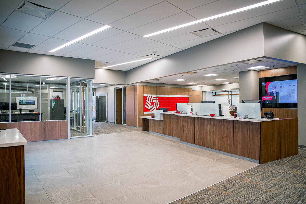 First National Bank's newly remodeled Western Mall branch.