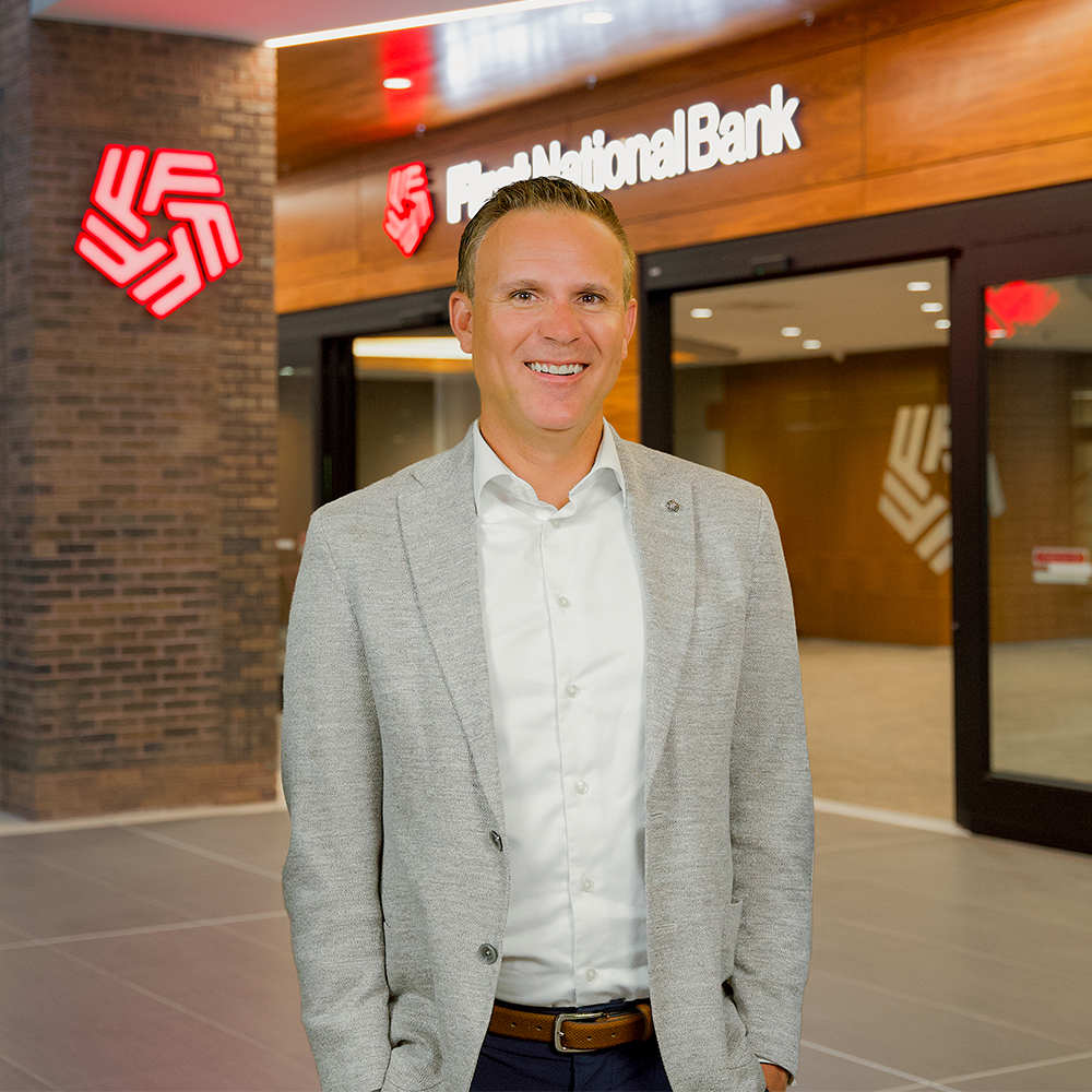 Derek Ohme, Business Banker at The First National Bank in Sioux Falls.