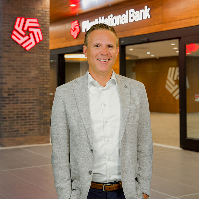 Derek Ohme, Business Banker at The First National Bank in Sioux Falls.